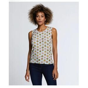 Ella Rafaella Women's Super-Soft Floral Sleeveless Knit Sweater Ballad Blue